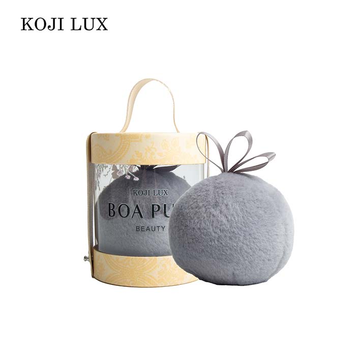 Transparent barrel glitter powder puff (gray)