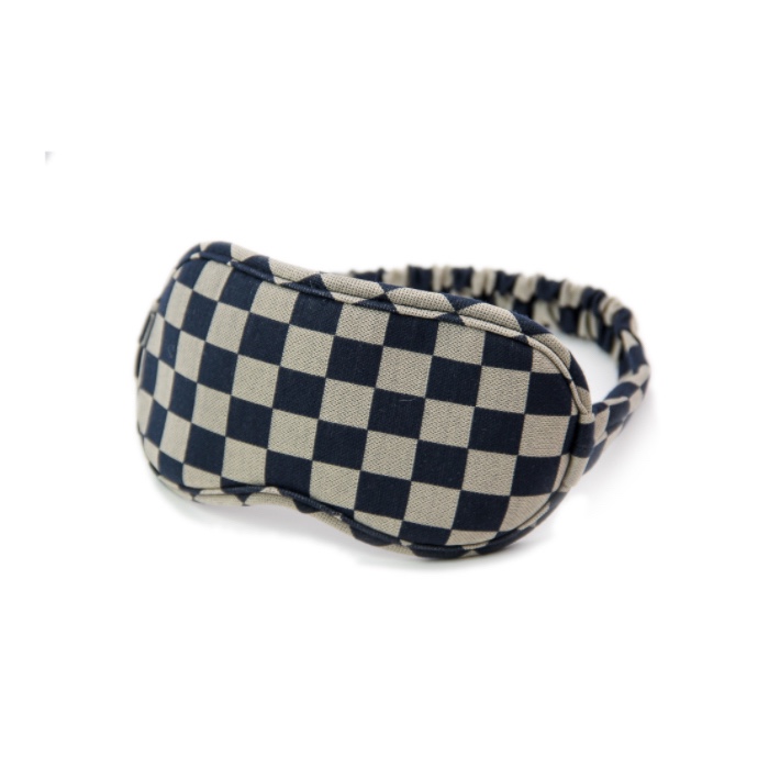 Checkered eye mask (dark blue)