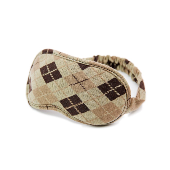 Checkered eye mask (brown)