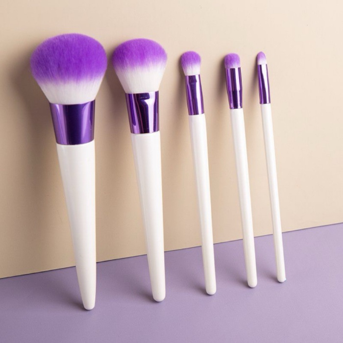 Purple and white gradient makeup brush set