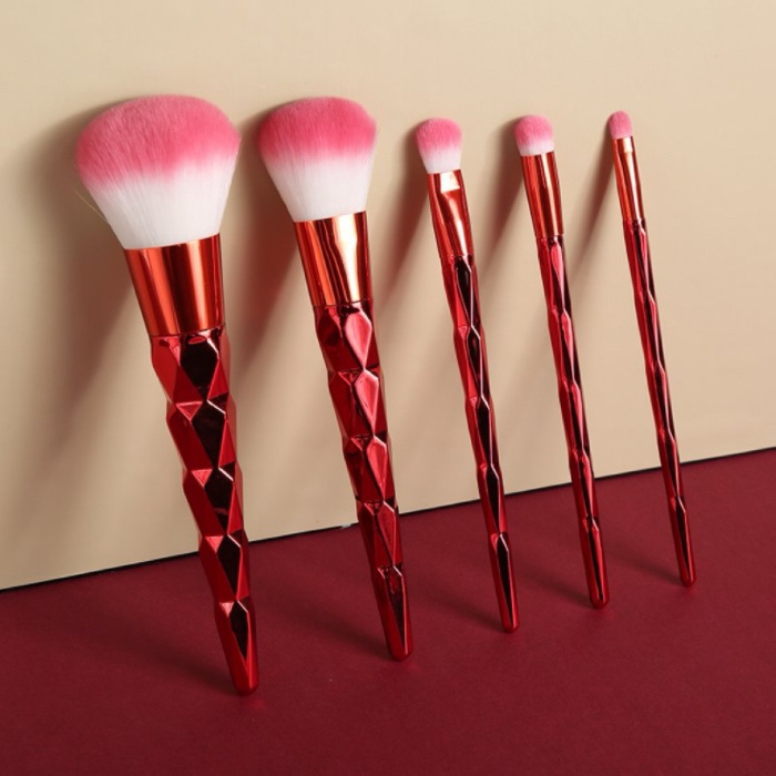 Red prism makeup brush set