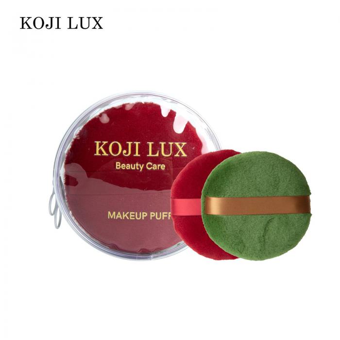 Red water-drop shaped powder puff set