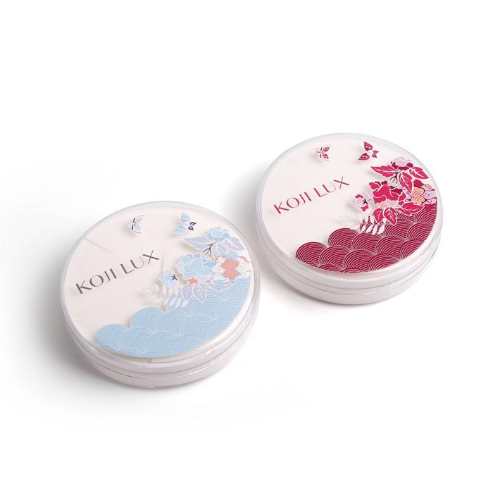 Pink egg-shaped powder puff